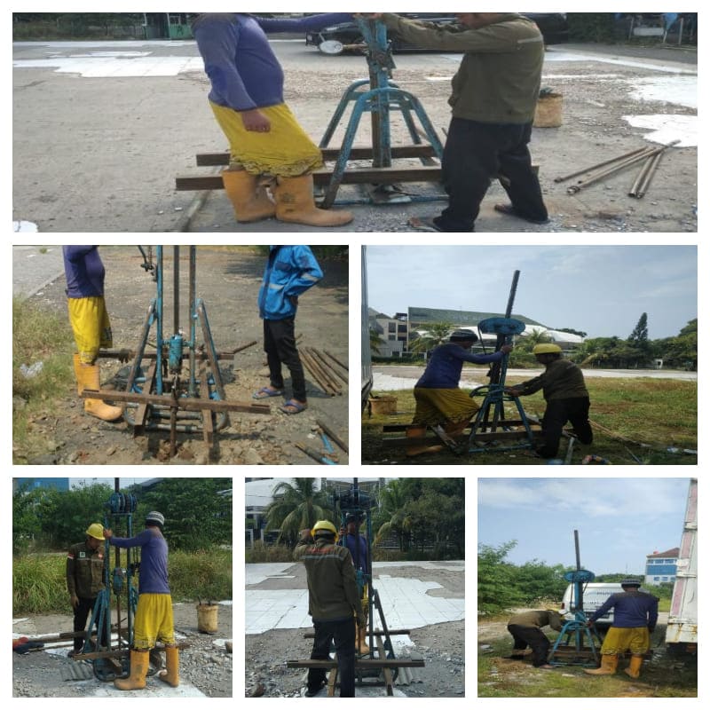 Proses sondir tanah untuk pembangunan rumah tinggal